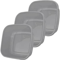 #11 3 x Bowls 9 Litres – Square – 31 x 31 x 14 m – Grey – Washing Up Bowl Water Bowl – Plastic Sink Sink Tub Box – Camping Washing Up Bowl Plastic Bowl