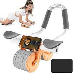TOPRON Abdominal Roller Wheel, Automatic Rebound Abdominal Wheel with Elbow Support, Sturdy Double Wheels, Abdominal Trainer with Knee Mat, Perfect Home Fitness Equipment for Men and Women