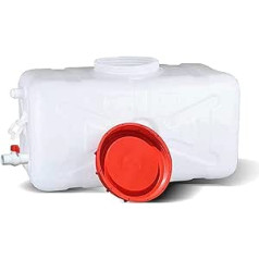 ANDGRO Thick Horizontal Square Water Tank Plastic Bucket Food Grade with Lid and Valve for Hiking, Hunting, BBQ Party