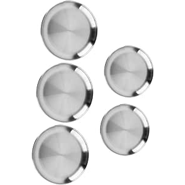 CLISPEED 5 Pieces Stainless Steel Plate Children's Stainless Steel Plate Camping Accessories Stainless Steel Crockery Fruit Serving Plate Metal Camping Tableware Stainless Steel Dessert Plate Food Plate