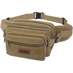 YISILINYX Bumbag Waist 7 Rāvējslēdzēju kabatas Regulējams plecu Fanny Pack Running Regulējams Riteņbraukšana Pārgājieni Kempings Ceļojumi, haki, moderns stils