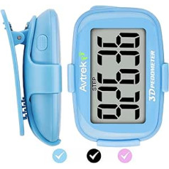 AVTREK Pedometer 3D Accurate Walking Huge Screen Digital Pedometer for Running with Time Display and LED Backlight