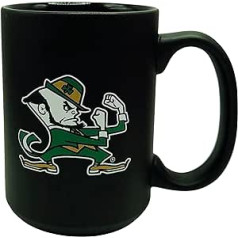 „Boelter Brands“ NCAA komandos logotipas matinis juodas kavos puodelis, 15 uncijų („Notre Dame Fighting Irish“)