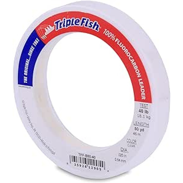 Triple Fish 40 lb test Fluorocarbon Fishing Line Leader