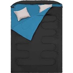 LZRLSHS Double Sleeping Bag for Adults, 2 Person Sleeping Bag with 2 Pillows, Camping Sleeping Bags for Cold Weather, Queen Size Sleeping Bag for Outdoor, Hiking, Backpacking