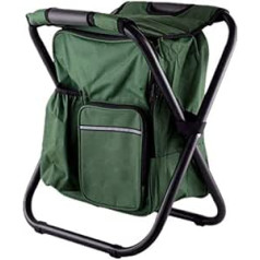 TentHome Foldable Camping Chair Backpack with Cooler 3 in 1 Backpack Chair Folding Stool with Cooler Bag Portable Stool for Fishing Camping Hiking Hunting Trekking Picnic BBQ Barbecue