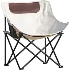 EVURU Tables and Chairs Outdoor Folding Chair Removable Oxford Fabric Practical Camping Adjustable (Colour: Creamy White)