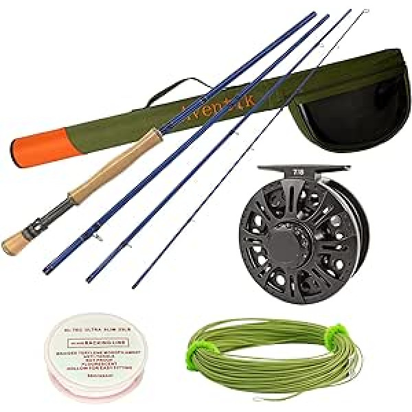 Shark Shooter S glass fly rod made of fibreglass with attractive transparent colours fly fishing set