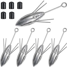 Sputnik Sinker Weights 2 arba 5 Pack Surf Fishing Long Tail Lead Svarai Liejimo švino 85g-200g Voras Svoris Šamas Paplūdimys Sūriam vandeniui Žvejyba Smėlis Vandenynas Jūra