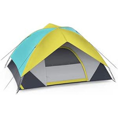Zyerch Personu kempinga telts, āra ģimenes telts ar noņemamu lietusgāzi mugursomām, pārgājieniem, vēja un ūdensnecaurlaidīga kupola telts ērtam ceļojumam, vienkārša uzstādīšana