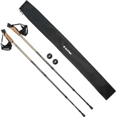 Carbon Hiking Poles, Ultralight Trekking Poles, Nordic Walking Poles with Rubber Stoppers, 110 or 115 cm, One-Piece Trekking Poles, Walking Sticks with Rubber Buffer for Men and Women