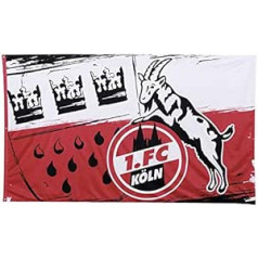 1. FC Köln 1. FC Köln Flag Crest 180 x 120 cm, Adult, Unisex, Multi-Colour, Approx. 120 x 180 cm