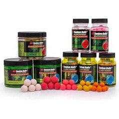 Tandem Baits Set of 8 Carp Pop Up Boilies Box XL Bait Set | Fluo Pop Up 16 mm | Perfection Pop Up 16 mm | Mini Pop Up 12 mm | Fluo Mini Pop Up 12 mm | Karpu piederumi profesionāļiem un hobiju makšķerniekiem