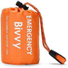 ACOWAY Survival Blanket - Bivvy Bag - Emergency Sleeping Bags for Survival - Sleeping Bag Suit - Versatile Orange Outdoor Gear for Unmatched Protection and Durability - Set of 1-5x10x