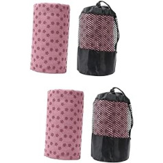 Yardwe Pack of 2 fitnesa paklājiņi, fitnesa paliktņi, neslīdoša elastīga josta, joga + paklājiņš, fitnesa paklājiņš, sporta paklājiņi, mikrošķiedras elastīgās lentes, dvieļi, salokāms dvielis, jogas sega, jogas paklājiņš, fitnesa pa