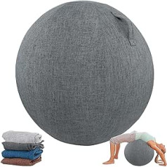 Homnova Seat Ball Cover, 55 cm / 65 cm / 75 cm, Cotton + Linen Protection, Yoga Ball Cover, Foldable Seat Balls, Fabric Cover for Fitness Ball, Pilates, Yoga Ball, Navy Blue, 65 cm