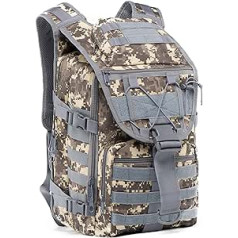 Military Backpack Hiking Backpack Men's Mil-tec Tactical German Army Travel Backpack 35L Trekking Backpack Motorcycle Survival Hunting Backpack, ACU, Mesh shoulder straps