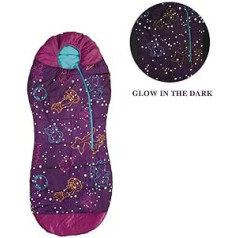 AceCamp, Children's and Youth Sleeping Bag, Glow in The Dark, Purple, 3979
