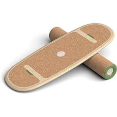 Bold38 Balance Board with Non-Slip Cork and Premium Wooden Board - Adult Balance Board with Roller - Surf & Fitness Balance Board for Training Together