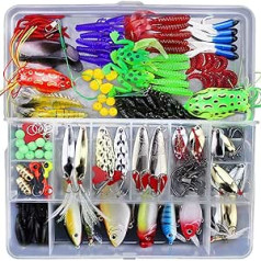 Ewolee 141 Pieces Fishing Lure, Bait Art Bait Set, Fishing Lure Set, Fishing Accessories for Pike, Trout, Zander, Perch