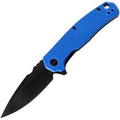 LIUS GROUP Leicht Taschenmesser Klappmesser Schwarz Stahl messer Scharf,Multi Camping messer Klein Outdoor messer Survival Jagdmesser,metall wandern messer Blau griff EDC messer