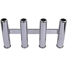 ISURE MARINE 4 Tube Rod Holder Triple Stainless Steel 316 Vertical Multipurpose Fishing Rod Holder Wall Mounted Style for Boat Yacht