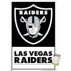 Trends International NFL Las Vegas Raiders — Logo 21 Wandposter, 37,4 x 56,8 cm, augstākās kvalitātes plakātu un passepartout komplekts