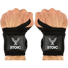 Stoic Wrist Writs Svarcelšana Pauerliftings Cross Training Kultūrisms ar īkšķa cilpu Profesionāla kvalitāte sporta zālē Vīriešu un sieviešu svara celšanai un spēka treniņiem