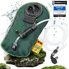 Dry Shift hidratācijas pūslis 3 l ar āra ūdens filtru 3000 l ietilpība [krustizturīgs] filtrē 99,99% no visiem mikrobiem un baktērijām BPA Free Camping Hydration urīnpūšļa hidratācijas urīnpūšļa mitrināšanas maisiņš