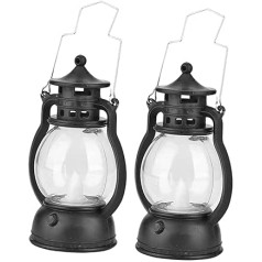 Hemobllo 4 LED naftas laternu iepakojums ar baterijām darbināmas laternas Tradicionālās petrolejas LED lampas dekoratīvās naftas gaismas LED eļļas laternas LED vintage laternas plastmasas kamīns Ziemassvētku