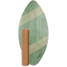 kolibri boards Round Grip - Balance Board | Made in Germany | Includes Cork Roll | Sustainable | 100% Wood | No Plastic | Unique Hold | Perfect for Beginners and Advanced Users