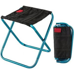 EVURU Tables and Chairs Outdoor Alloy Portable Folding Fishing Chair Picnic Camping Stool Adjustable (Colour: Blue)