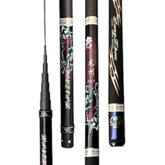 LUOSHUAI Fishing Rod Carp Pole Feeder Portable 3M4M5M6M7M8M9M. Telescopic Fishing Rod Power Hard Ultralight Carbon Fishing Pole Combo Fishing Equipment Fishing Rod (Color : Black, Length : 6.3 m)