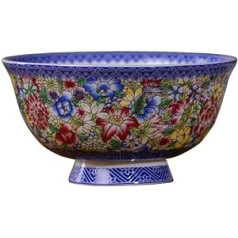 Servēšanas trauki, pārslu bļodas, keramikas bļoda* Antīka pils stila porcelāna rīsu bļoda, putras bļoda, zupas bļoda, 15,6 cm, 6 collu keramikas porcelāns, kaula porcelāns, Shou bļoda, individuāla