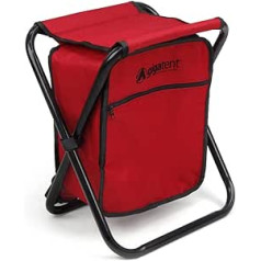 GigaTent Folding 3 in 1 Stool Backpack Folding Stool with Cooler Bag - Camping Hunting Fishing Multifunction Collapsible Camping Seat and Insulated Ice Bag with Padded Shoulder Straps (Red)