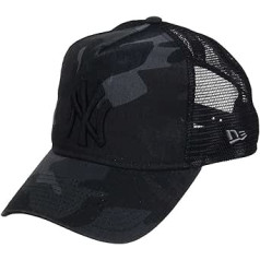 New Era Washd Camo Trucker regulējams vāciņš NY Yankees tumši pelēks kamuflāža