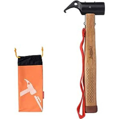 oumuik Hammer Camping Tent Hammer for Tent Stakes Wooden Hammer Camping Hammer Multifunctional Hammer with Cord for Tent Lanyard