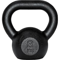 ScSPORTS Kettlebell 8kg-16kg čuguna melna šūpošanās stieņa bumba svara spēka treniņš