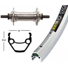 Velosipēda daļas priekšējais ritenis 28x1,75 alumīnija cietais 36 caurumi Exal ZX 19 (sudrabs)