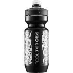 Pro-Bike Tool Stainless Steel Water Bottle, Bicycle Bottle, Thermos Flask Made of Stainless Steel for Outdoor, Metal Bottle, Dishwasher Safe, Casual, Free Spirit, with Cooling, Black, 500 ml, Sports