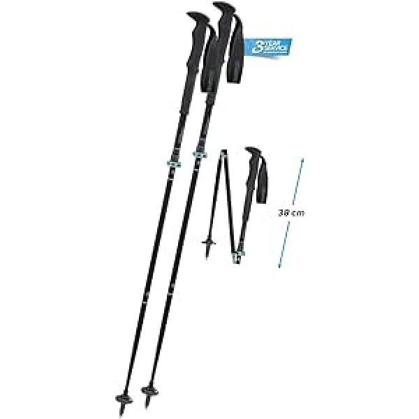 Komperdell Carbon FXP.4 Summit Vario Compact Poles, Black/Mint, 105-125