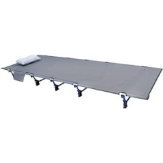 Folding Camping Beds Adult Folding Camping COT Military Portable Cot Bed for Indoor and Outdoor Use (Color : Grey, Size : 185 x 60 x 13 cm)