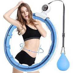 Coollia Smart Fitness Hoop, Smart Hula Hoop Adult svara zaudēšanai un fitnesam ar masāžas nūjām un 16 mezgliem noņemamu regulējamu klusu ar viedo skaitītāju