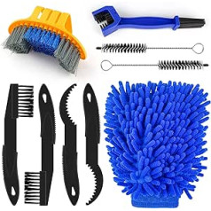 Bicycle Cleaning Set 9 Pieces, Bicycle Cleaning, Chain Cleaner with Cleaning Gloves, Bicycle Cleaning Brush, Bicycle Chain Cleaner, Dirty Cleaning for Corner Stains, for All Bikes