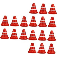 CLISPEED 18 Pieces Wooden Road Cones Toy Mini Training Cones Miniature Toy Miniatures Play Mini Marking Cones Mini Traffic Signs Training Marking Cones