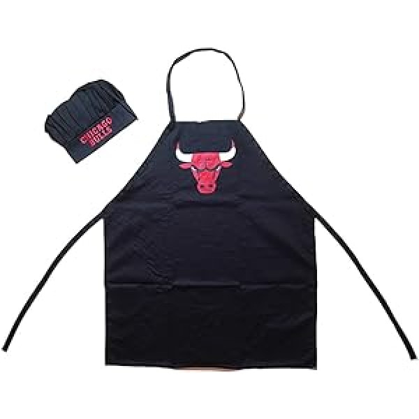 PRO SPECIALTIES GROUP INC Unisex Adult Chicago Bulls gatavošanas priekšautu dāvanu komplekts NBA virtuvei melns