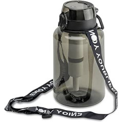 LynsaTac Tragbare Wasserfilterflasche mit 3-stufiger Filtration, ideal für Survival, Camping, Wandern, Rucksackreisen und Notfall, filtrationsgefilterte Wasserflasche, Schwarz