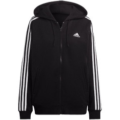 Adidas Essentials 3 juostelių prancūziškas kilpinis negabaritinis gobtuvas su pilnu užtrauktuku W IC8782 / 2XL