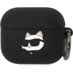 Karl Lagerfeld 3D Logo NFT Choupette Head Silicone Case for Airpods 3 Black