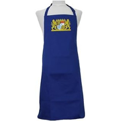 Bavarian Lion Crest Royal Blue Apron Apron, Adjustable Neck Strap